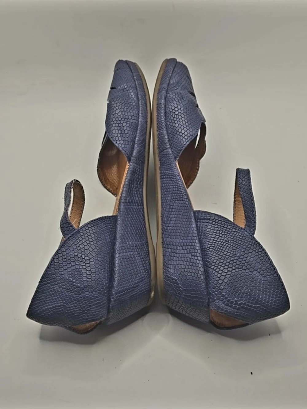 Gentle Souls by Kenneth Cole 'Lily Moon' Blue Wedges Sz 6.5 Cottagecore Boho‎